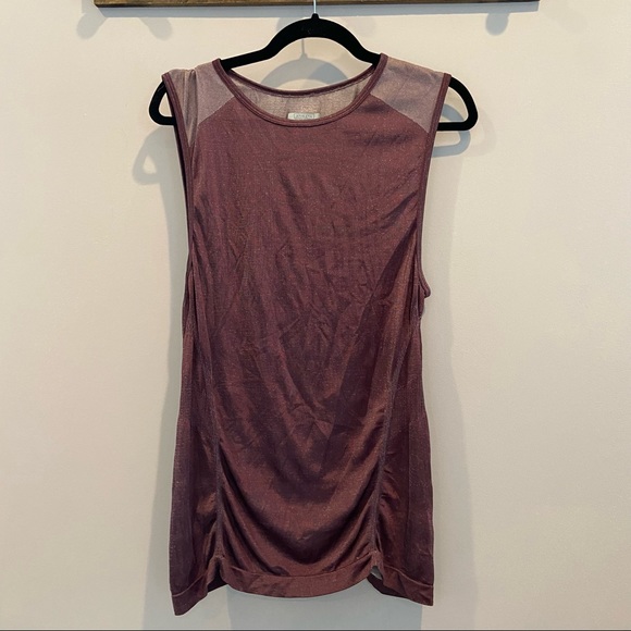 ATHLETA Crush Metallic Tank Muscle Tee Large - Picture 2 of 7